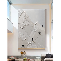 Articles de décoration de chambre Ski Sport 3d Art Mural Plâtre Art Texture Peinture Cadeau Personnalisé pour Skieurs Décor Toile Arts