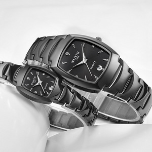 นาฬิกาคู่รัก <span class=keywords><strong>Wlisth</strong></span> S940 รุ่นใหม่ ดีไซน์สี่เหลี่ยม ระบบควอตซ์ ตัวเรือนสแตนเลสสตีล พร้อมฟังก์ชั่นปฏิทิน ดีไซน์ทันสมัย กระจกแซฟไฟร์ กันน้ำ - Product Image 1