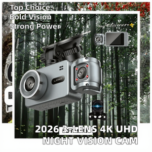 Cámara para Tablero de Auto 2026, 4K+720p, 3 Lentes, Visión Nocturna, 2.0'', Sensor G, Modo de Estacionamiento, UHD, WIFI, MicroSD, Ángulo de 170° - Product Image 2