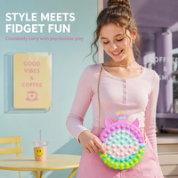Porte-monnaie licorne en silicone souple, sac bandoulière anti-stress, pochette macaron colorée, grande et petite taille, vente en gros