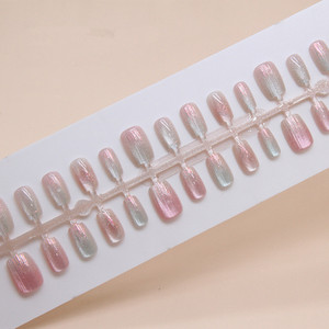 Lot de 30 faux ongles français en acrylique à presser, tailles XS, S, M, couvrance totale, avec colle pour nail art - Product Image 2
