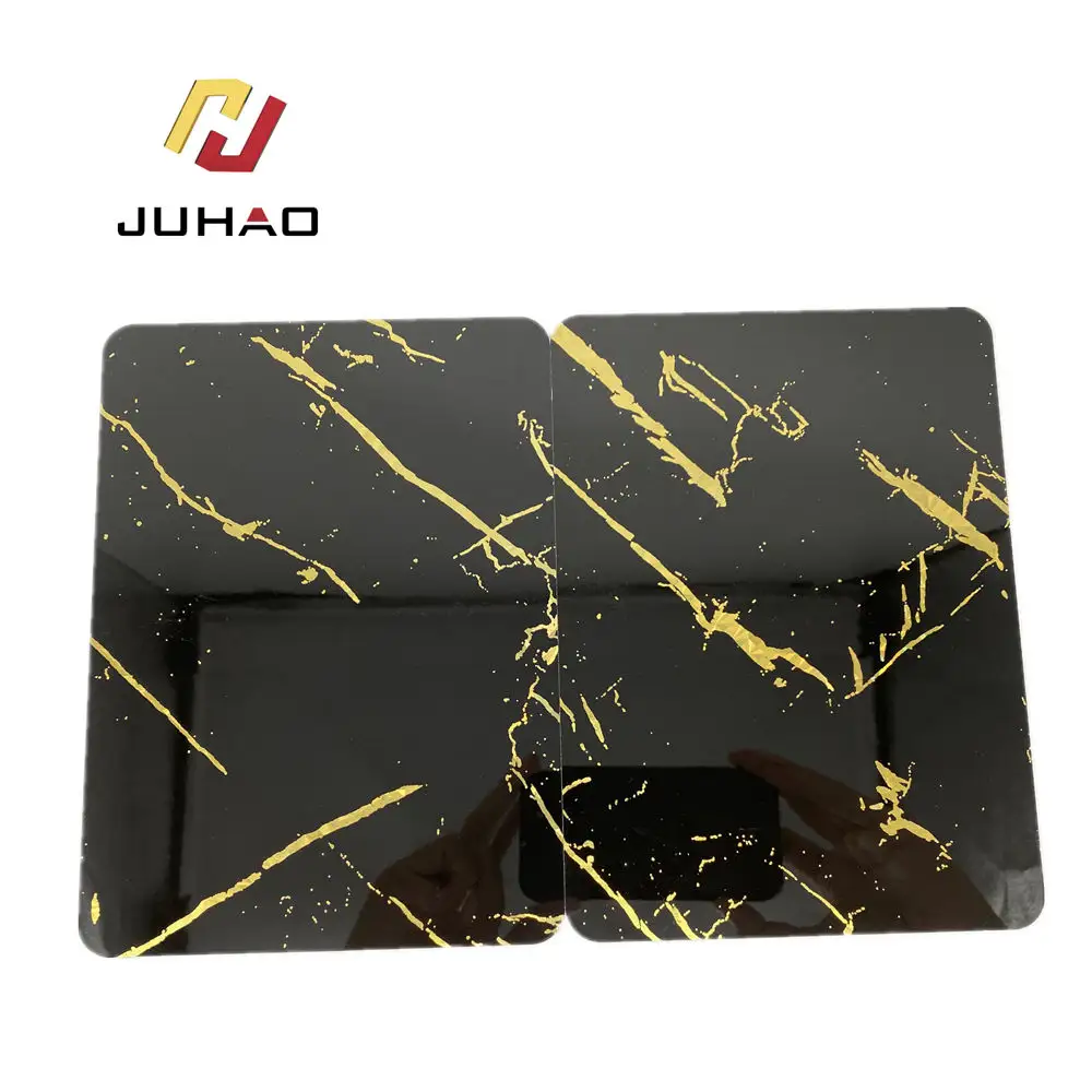 4*8 Gold designed waterproof fireproof PVC Material flexible plastic sheets for interior decoration