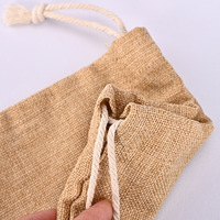 Sac en jute personnalisé, écologique, robuste, réutilisable, de luxe, avec cordon de serrage et poignée en corde, petit format, naturel, pour cadeaux de mariage, faible MOQ, pour le shopping