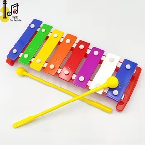 Support en plastique <span class=keywords><strong>Xylophone</strong></span> avec 8 barres métalliques colorées Ensemble de percussions musicales pour enfants Fête de <span class=keywords><strong>famille</strong></span> KTV Jouer des chansons en gros - Product Image 3