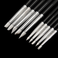 Lot de 5 stylos-brosses en silicone pour modelage dentaire, outil de dessin DIY pour composite, ciment et porcelaine dentaire