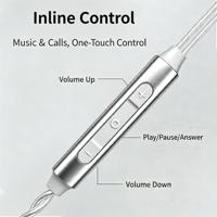 Earbud Kabel Tipe-C Model Kalung Fashion, Kabel TPE 1.2m, Headphone Stereo HIFI dengan Rantai Dekorasi Logam untuk Karaoke dan Penggunaan Sehari-hari
