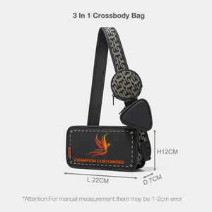 Logo personalizzato monogramma stampato in pelle 3 in 1 tracolla da <span class=keywords><strong>uomo</strong></span> borsa a tracolla a tracolla con <span class=keywords><strong>marsupio</strong></span> - Product Image 2