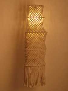 Abat-jour suspendu en coton écologique bohème, fait main, à franges superposées, style Rajasthan, pour salon et maison - Product Image 1
