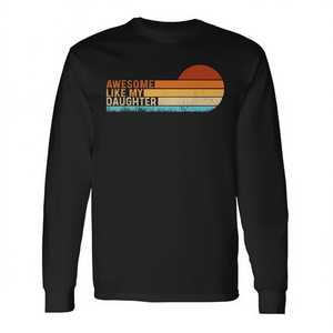 Camiseta vintage de manga larga con cuello redondo para hombre adulto, regalo para el día del padre, Awesome Like My Daughter - Product Image 2