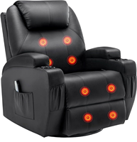 Fauteuil inclinable électrique HOMERS pour personnes âgées avec moteur Okin, en cuir PU, massage et chauffage, canapé individuel pour soins aux seniors
