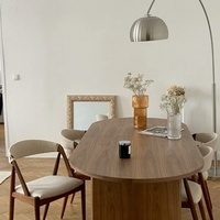 MORE DESIGN Table à manger en bois moderne et simple de style nordique pour 4 à 6 personnes, pour la maison, la cuisine, le restaurant