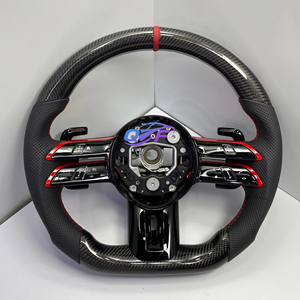Volant en cuir semi-perforé en fibre de carbone mate pour <span class=keywords><strong>Mercedes</strong></span>-Benz W205 <span class=keywords><strong>CLA</strong></span> X118 W212 W213 CLS C257 W221 W222 GLS X167 - Product Image 1