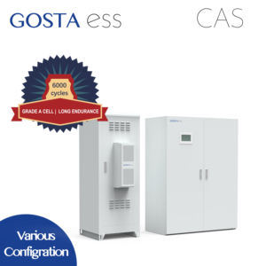 Batterie <span class=keywords><strong>solaire</strong></span> LiFePO4 GOSTA CAS215K montée en rack, support hybride réseau, protection IP54, refroidissement par air et liquide, usage commercial et industriel - Product Image 1