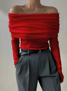 Vêtements pour femmes personnalisés, automne 2025, nouvelle mode, épaulettes, haut en tricot, col rond rétro, manches courtes, pull décontracté pour femmes - Product Image 4