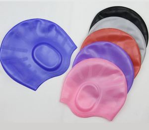 Bonnet de bain professionnel en silicone personnalisé avec protection des oreilles pour cheveux longs imperméable à l'eau fonction Plus peut imprimer le logo - Product Image 3