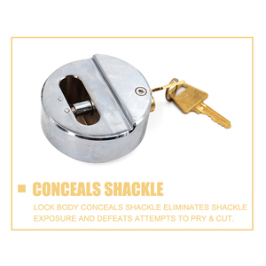 Ẩn còng mạ crôm A3 thép Ổ khóa cho Trailer van xe tải Cửa & Hockey Puck khóa cho cửa an ninh thép rắn - Product Image 5