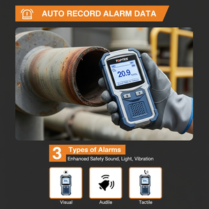 Dispositivo Portátil con Sensor de Oxígeno <span class=keywords><strong>O2</strong></span> para Android, con Rango de Detección de 0-30%, Recargable, Alarma de Seguridad Audible/Visual - Product Image 5