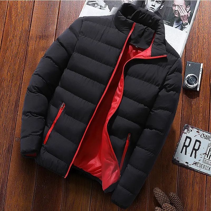 New Warm Thick Men Parka Jackets Winter Casual Mens Outwear cappotti Solid Stand Collar piumino imbottito in cotone frangivento maschile