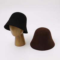 Chapeau Bob en Feutre de Laine pour Femme – Hiver, Style Rétro Britannique, Amincissant, Chaud, Élégant, Couleur Unie, Chapeau de Pêcheur