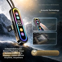 Nouveau style d'écouteurs à pince de col avec égalisation de réverbération karaoké, réduction du bruit et écran LED couleur numérique pour