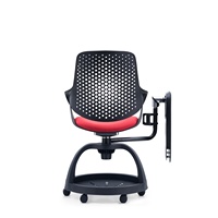 Chaise d'étudiant en plastique moderne de haute qualité, nouvelle conception d'usine, chaise de formation de bureau mobile avec tablette d'écriture et rangement