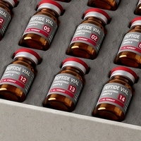 Boîte rigide personnalisée avec couvercle et base blancs pour flacons de peptides, 21 flacons, impression offset avec éponge