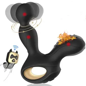 Steker pantat Vibrator Anal pria dengan 360 getaran rotasi untuk pemutar menengah ke depan, Stimulator pemijat prostat dengan