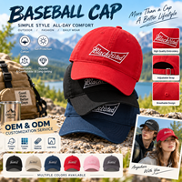 Casquette de baseball en coton rouge pour têtes plus grandes, logo brodé personnalisé, calotte profonde, visière large, style streetwear, petites commandes