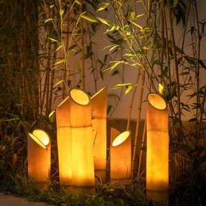 Đèn LED sân vườn bằng thép không gỉ kiểu tre hiện đại, chống nước IP65, đèn cột cảnh quan ngoài trời, chủ đề Giáng sinh, công viên - Product Image 1