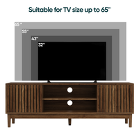 Meuble TV moderne du milieu du siècle pour téléviseurs de 55/65 pouces, centre de divertissement avec rangement, console multimédia pour salon et chambre