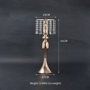 Jarrón de Metal dorado y plateado, arreglo de cristal, soporte de flores, soporte alto de flores de cristal, centros de mesa de plomo para boda - Product Image 5