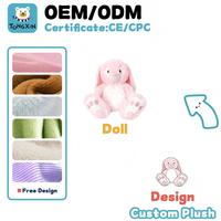 Boneka Kelinci Imut Bergambar Kartun Logo Kustom untuk Paskah, Kelinci Pemalu dengan Kemeja dan Telinga Panjang, Hadiah untuk Anak, Perayaan Festival CPC CE