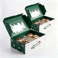 Boîte d'emballage pour cupcakes avec fenêtre transparente, 4 ou 6 pièces, boîte à gâteaux portable avec fenêtre pour sauce, boîte à desserts