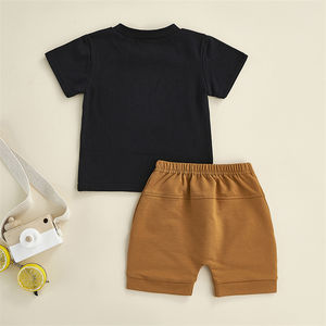 RTS одежда для маленьких мальчиков комплекты одежды с принтом в виде букв для новорожденных комплекты одежды для малышей от 0 до 3 месяцев, для мальчиков и девочек, готово к отправке - Product Image 3