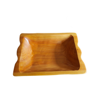Handgesneden decoratieve schaal van massief hout, handgemaakte houten fruitschaal voor op tafel