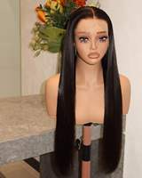 Wig Rambut Asli Brasil, Wig Rambut Asli Lace Front, Wig Rambut Lurus Alami Virgin Cuticle Aligned Lace Front Dengan Baby Hair