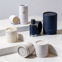 Tube en papier kraft de luxe pour emballage de bougies, parfums, sérums de beauté et soins de la peau, impression à l'encre de soja, logo personnalisé, taille sur mesure, écologique