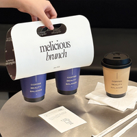 Porte-gobelets en papier biodégradable personnalisé à paroi simple pour boissons à emporter, café, thé, pâtisserie, avec logo personnalisé