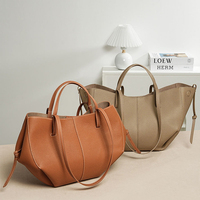 Sac fourre-tout de luxe en cuir véritable pour femme, style minimaliste, collection 2026, sac à bandoulière tendance, fabrication sur mesure OEM ODM, vente en gros