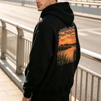 Hoodie Vintage Custom Oversized Desain Kustom Dtg untuk cetak grafis hoodie dibuat dengan DTF Heat