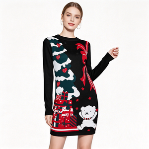 Maglione Natalizio da <span class=keywords><strong>Donna</strong></span> Personalizzato all'Ingrosso, Sexy e Divertente, Rosso Lavorato a Maglia per l'Inverno e la Casa - Product Image 3