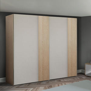 Armoire Modulable LINK CM 277X62/66 H. 246 CHÊNE NÉTOTOYÉ ET BLANC ARCTIQUE MAT - Product Image 1