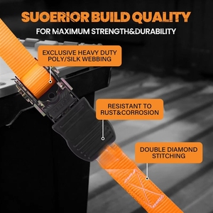 <span class=keywords><strong>Sangle</strong></span> à <span class=keywords><strong>cliquet</strong></span> pour fixation de cargaison, en acier inoxydable, avec verrouillage, 1 pouce, noire, capacité de levage 800 kg, certifiée CE, résistance à la rupture 5000 lb - Product Image 2