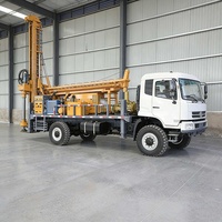 Foreuse pneumatique mobile montée sur camion pour puits d'eau, avec moteur diesel, pompe, marteau DTH haute efficacité et machine de forage de roche