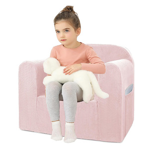 Children's <b>Sofa</b> High Density Foam Soft Corduroy <b>Material</b> Machine Washable Removable Cover Reading Chair For Kids - Product Image 3