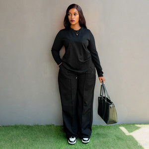 Herbst Winter Jogger Anzug 2 Stück Hoodie Set Reiß verschluss Jacke Set Jogging hose Frauen Trainings anzug Set Trainings anzug Plus Size Damen bekleidung - Product Image 3