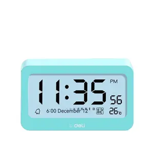 Deli 8826 Electronic Alarm Clock Green Trumpet Student 2023 New Smart Clock for Children Boys and Girls Multifunctional Wake