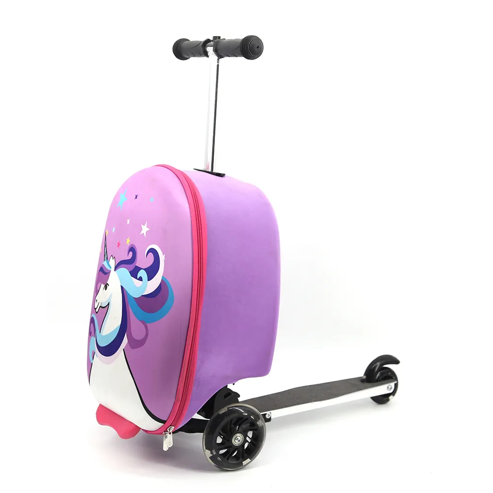 New desigon fashion kids scooter suitcase kids scooter bag with 3 wheels
