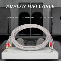 Câble de haut-parleur 8TC 8mm² 16 conducteurs HiFi haut de gamme pour amplificateur home cinéma, bi-câblé, plaqué argent OFC 4N, avec fiche en cuivre rouge plaqué or