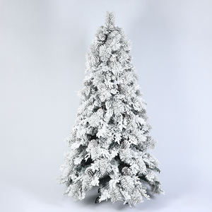 Высококачественная Рождественская Подарочная кедровая игла PE сосновая шишка для украшения дома с имитацией флокирования для атмосферы - Product Image 1